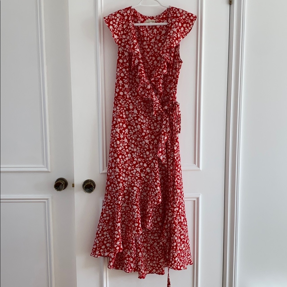 Max Studio Red Wrap Dress